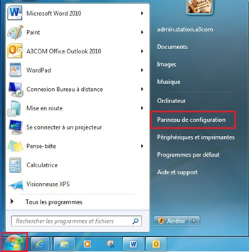 Courrier Panneau De Configuration Windows Vista