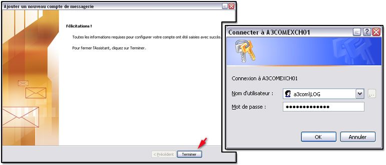 connexion serveur exchange